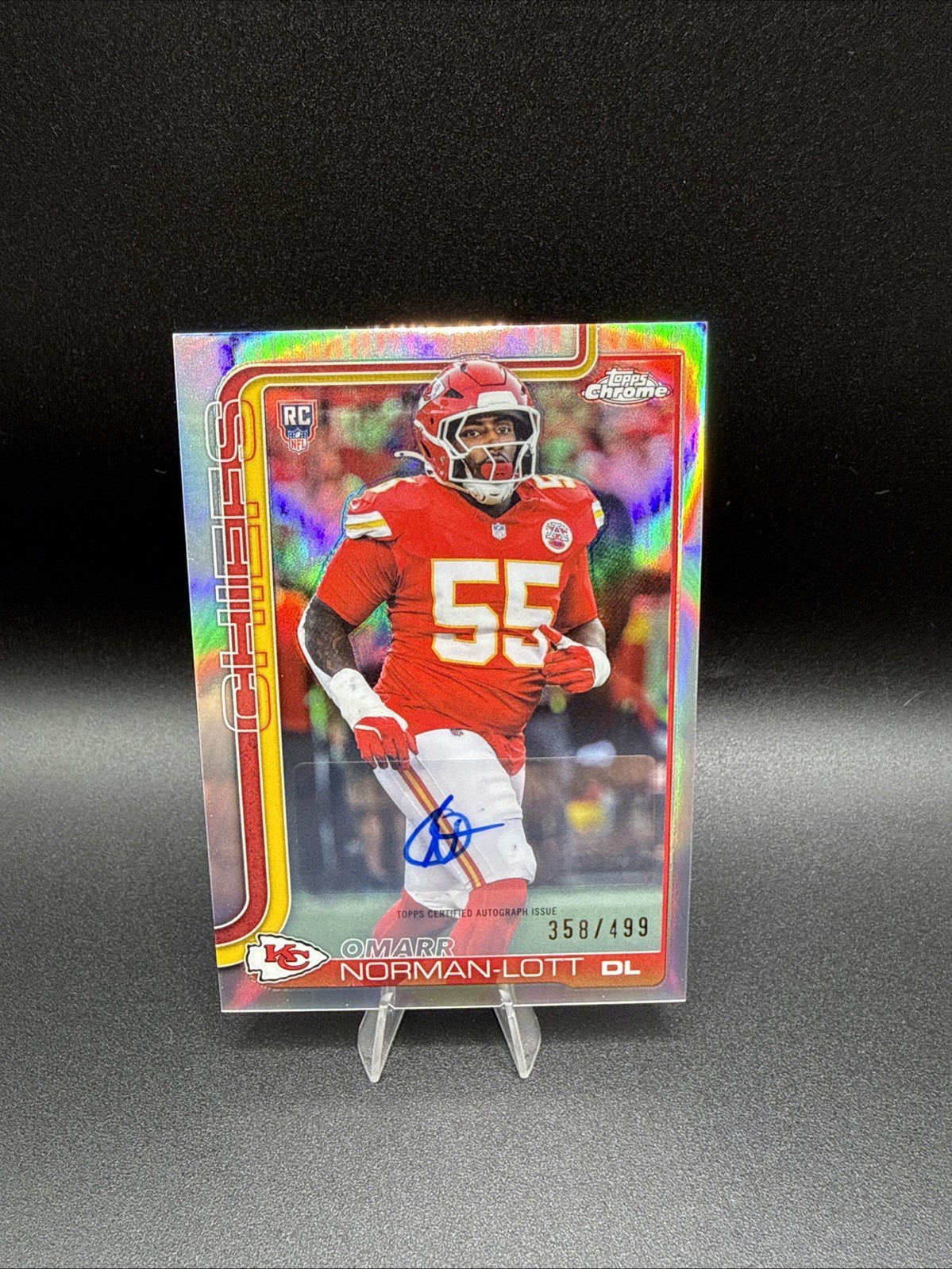 2025 Topps Chrome Omarr Norman-Lott Rookie Auto Refractor #RRA-ONL Chiefs /499