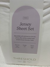 Threshold Jersey Twin Sheet Set White 100 Cotton