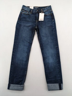 Esprit Damen Straight Leg Jeans W26 L34 Dunkelblau Mid Rise Denim Neu - Bild 1 von 4