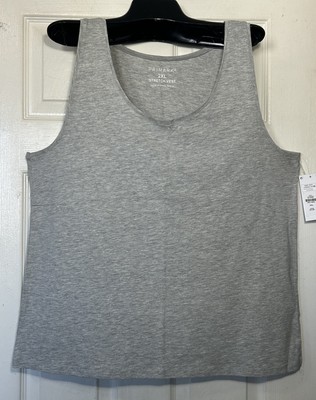 Primark Women Tank Top size 2X stretch cotton scoop neck sleeveless Gray New