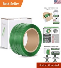 Heavy Duty Packaging Strapping Banding Roll - Green Polyester PET Industrial-...