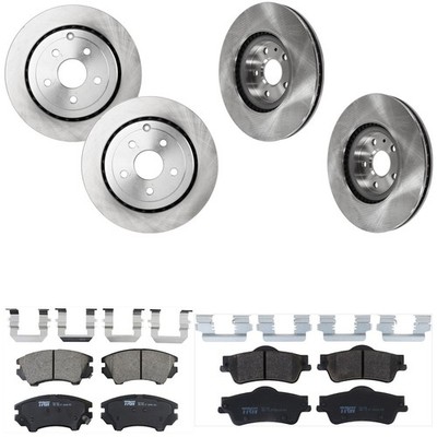 KIT-073024-3010 TRW Brake Disc and Pad Kits 4-Wheel Set Front & Rear for Chevy