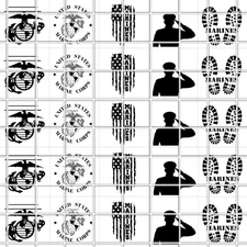 Marines Waterslide Nail Art Decals Set Of 50  Instructions & Bonus