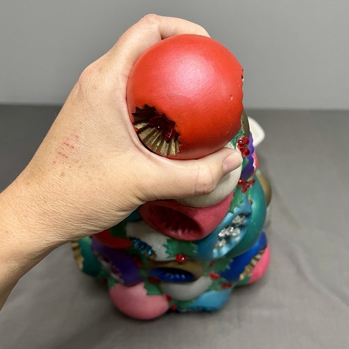 Vintage seltener handbemalter Keramik Weihnachtsbaum gestapelt Ornament Herzstück 17 Zoll - Bild 15 von 17