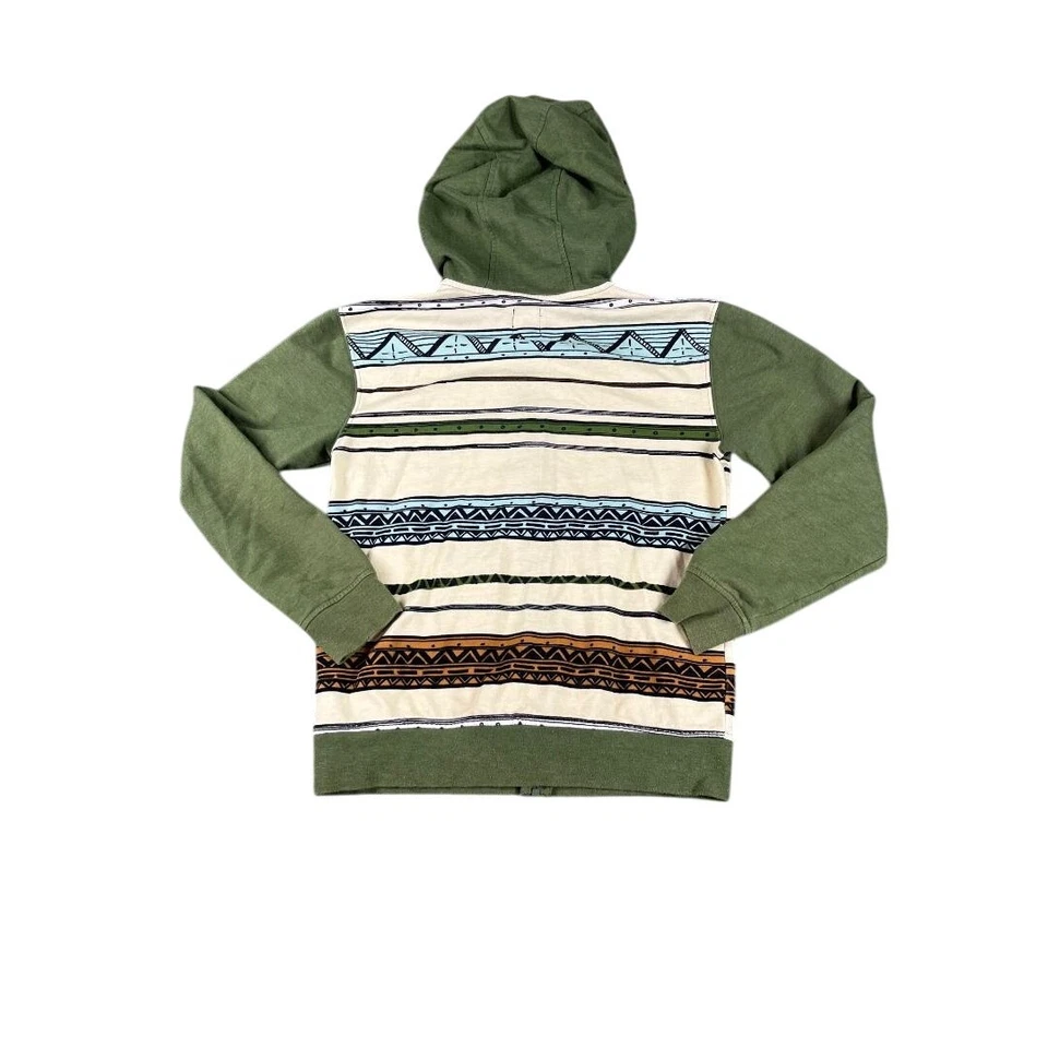 Chaqueta con Capucha Volcom Para Mujer Verde Azteca Rayas Cremallera Completa Talla M Foto 2 de 4