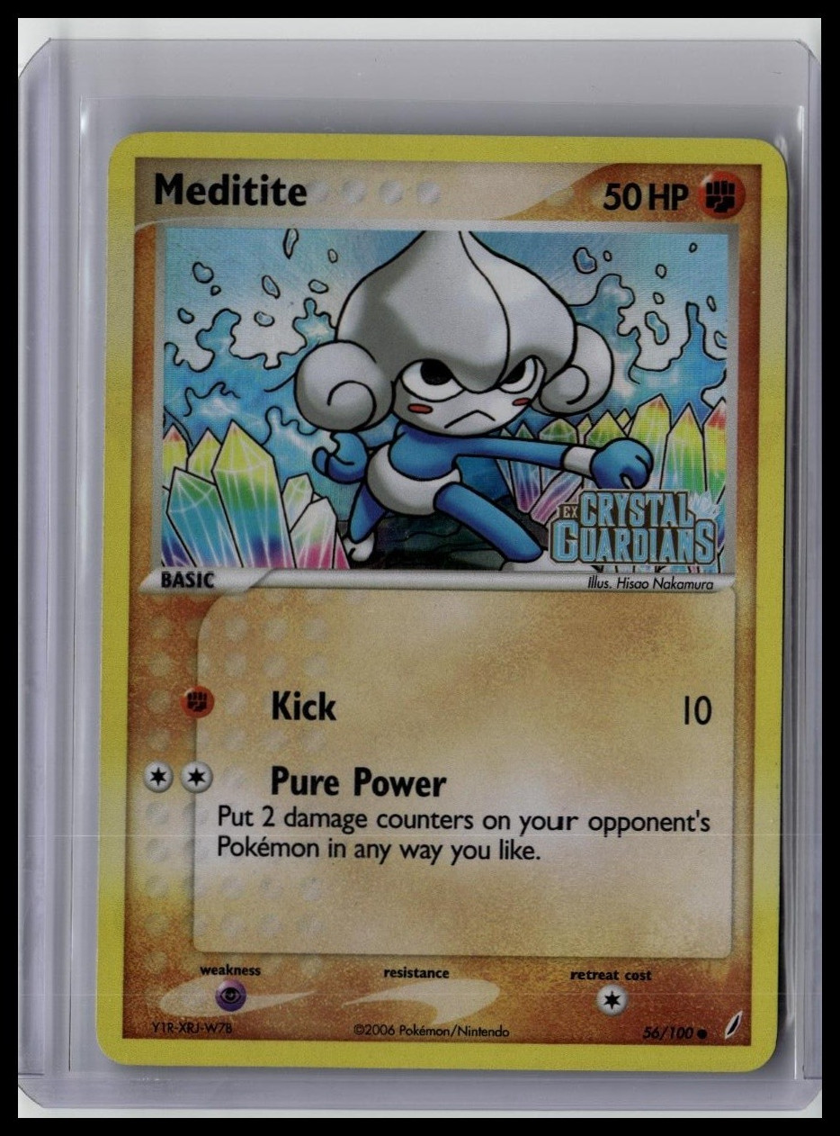 Meditite Reverse Holo 56/100 Crystal Guardians Pokémon TCG LP