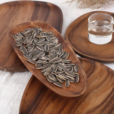 Handmade Walnut Wood Tray Irregular Shape Fruit Plate Snack Dish Tea Serving