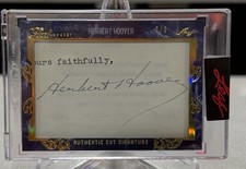 2020-21 Leaf Pearl Hockey Cut Signatures President HERBERT HOOVER 2/9