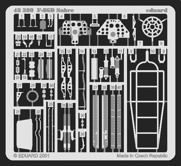 Eduard Accessories 48380 - 1:48 Ff-86D Dog Sabre - Etched Set - New
