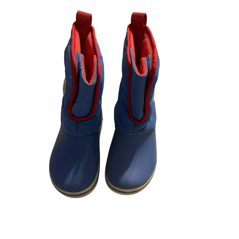 Crocs Azul Rojo Lluvia Nieve Botas Sin Cordones - Iluminar Niño Niño Niño Talla 10 Foto 2 de 4