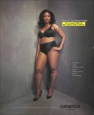CURVATION Intimates 1-Page PRINT AD 2009 ANANSA SIMS woman in bra & panties