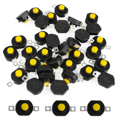50Pcs Latching Micro Push Button Switch, Oval Self-Lock On/Off Mini Switches, DC