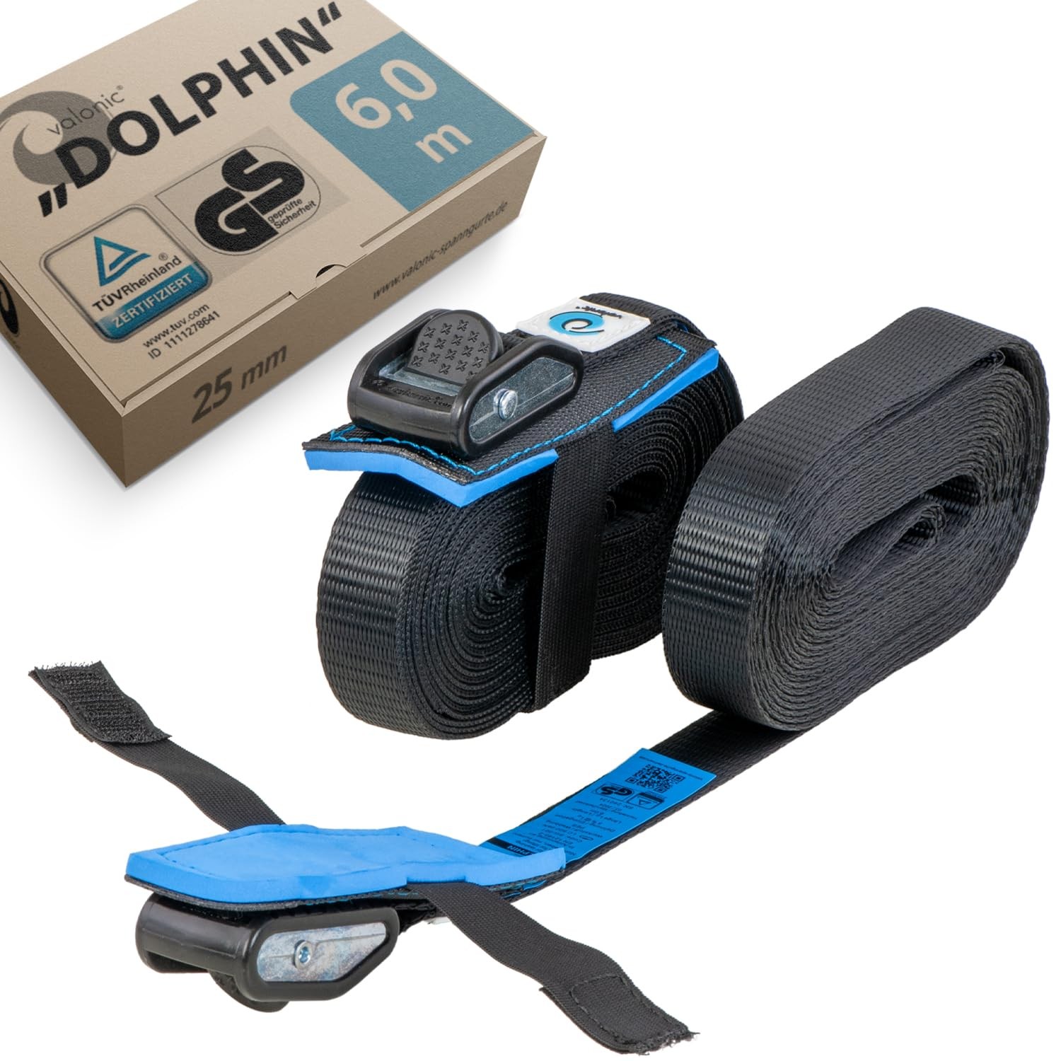 Sangle d'arrimage pour vélo et kayak Dolphin 6m avec protection mousse