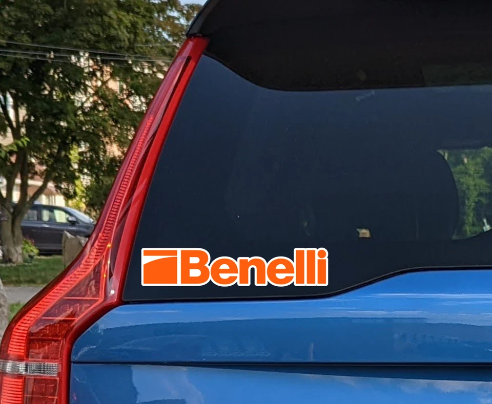 2X Benelli Orange Decal Sticker 3M US MADE Truck Case Shotgun Firearm Hunting - Image 2 of 4