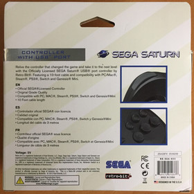 NEW sealed SEGA SATURN Retro-Bit USB CONTROLLER Steam PC MAC Switch GENESIS MINI