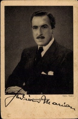 Postcard actor Ferdinand Marian, portrait, suit, Tobis film - 10889778