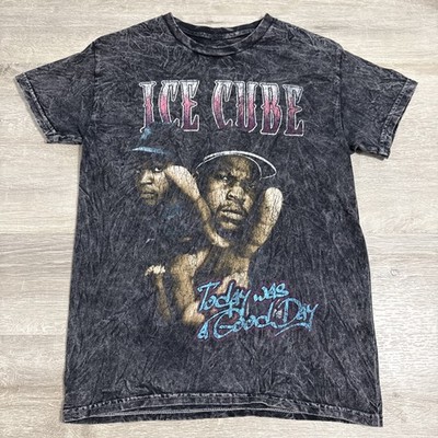 Ice Cube Shirt Today Was A Good Day Men's Black Acid Wash Small Tee 100% Cotton