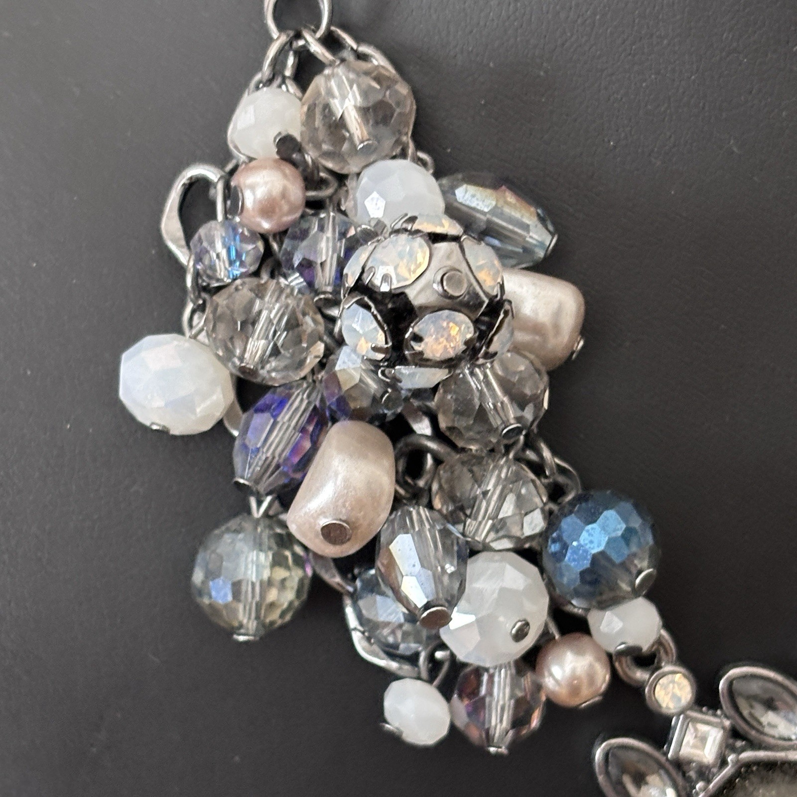 Chico's Beaded Rhinestone Chain Statement Necklac… - image 2