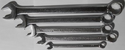 Vintage M Klein & Sons CHI USA - Set of Five, 12-Point Combination Wrenches