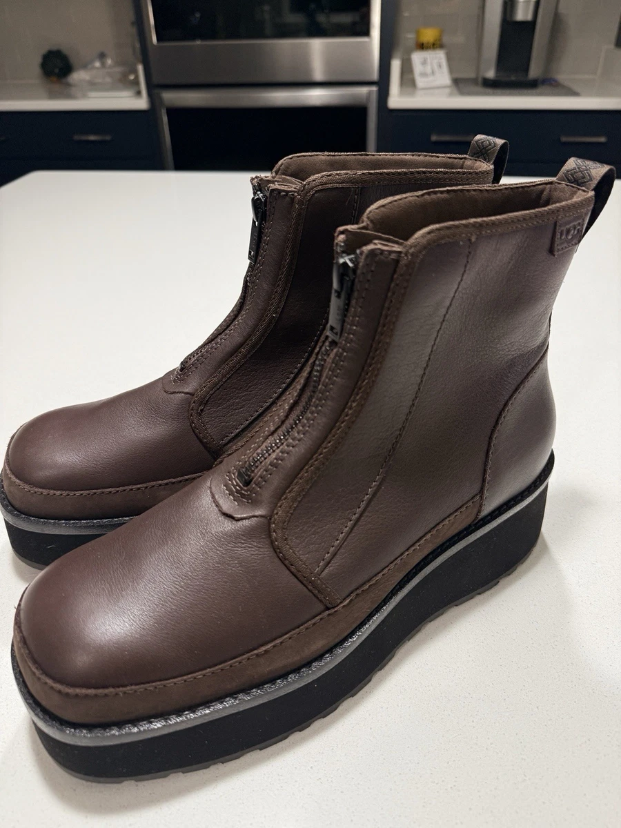 UGG Women's Cityfunc Zip Leather Platform Boots In Burnt Cedar