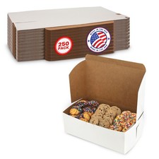 MT Products White Cookie Boxes - 10" x 6" x 3.5" Bakery Boxes - Pack of 250