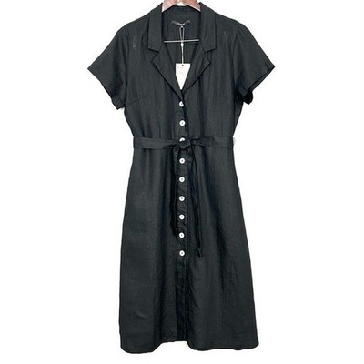 Quince 100% European Linen Button Front Dress Women's Size M Midi Sash Tie  Waist | eBay