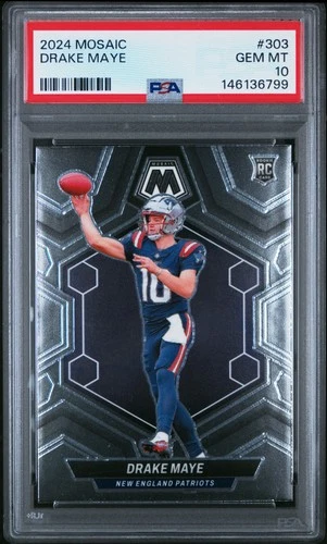 2024 PANINI MOSAIC #303 DRAKE MAYE ROOKIE RC PSA 10
