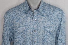 ROPER 2XL Mens Snap Button Western Shirt Blue...