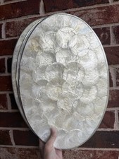 Vintage Capiz Shell Mother of Pearl Oval Plac...