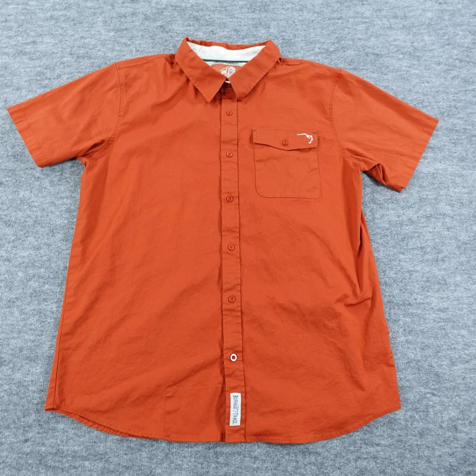 Camisa Buffalo Trace Para Hombres Grande Naranja Manga Corta Botón Bolsillo Frontal Bourbon Foto 2 de 4