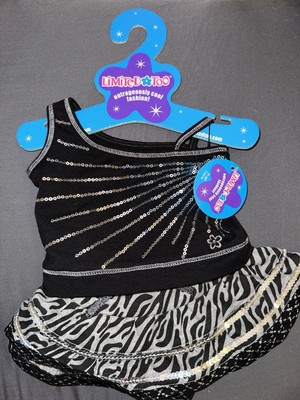 NWT Build A Bear Workshop BAB LIMITED TOO Blk/Wht Top And Skirt Outfit