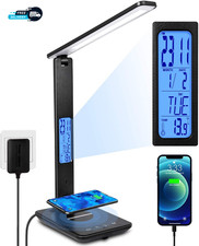 LED Desk Lamp with Wireless Charger Suitable for Home Office Dimmable, with USB