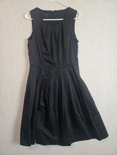 Talbots Black Sleeveless Fit Flare Dress Size 10 Cotton Blend