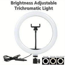 New 10-Inch Selfie LED Ring Light with Tripod Stand, Phone Holders, Ring Light
