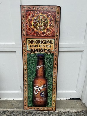 Coors Banquet Beer Sign Tan Original Como Tu Y Tus Amigos Breweriana