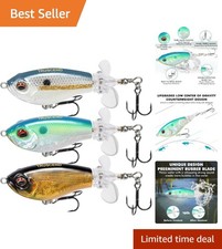 BKK Hook Fishing Lures Set: Popobait Topwater Lures for Trout & Walleye, 3 Count