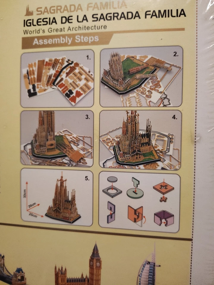 CubicFun 3D Puzzle Sagrada Familia Barcelona – 184 Pieces – No Tools Needed-NEW - Image 4 of 4