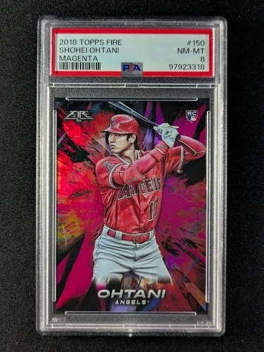 2018 Topps Fire SHOHEI OHTANI 20/25 Rookie RC Magenta #150 PSA 8 POP 1