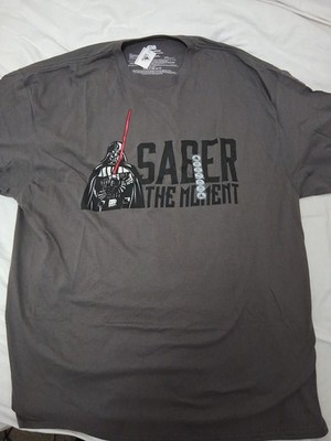 Star Wars Gray Darth Vader Saber The Moment Men's T- Shirt Adult M