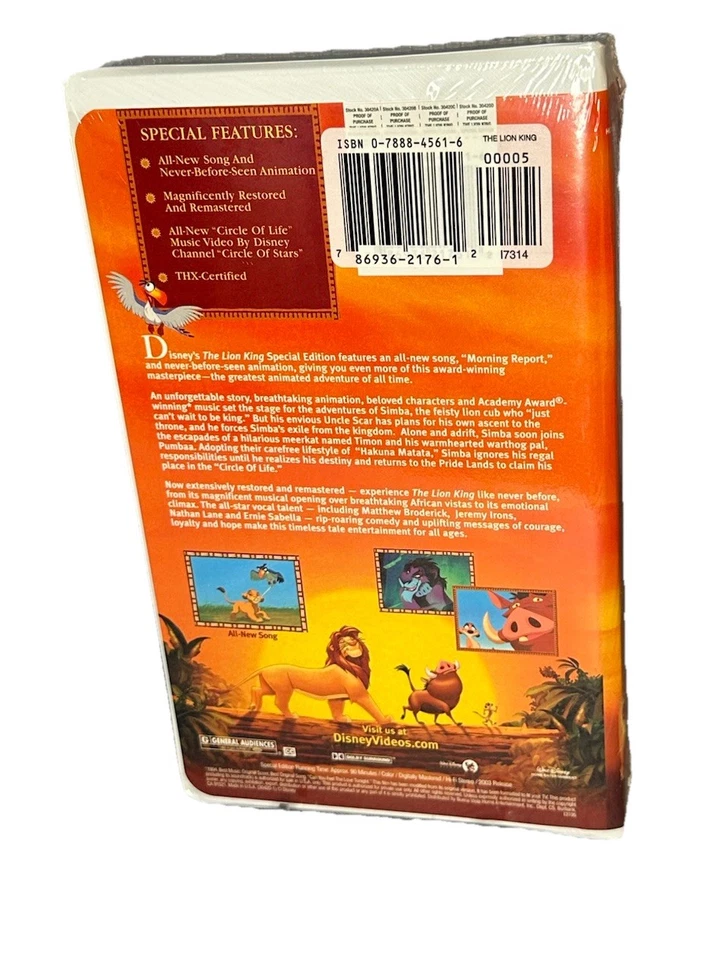 New The Lion King VHS 2003 Platinum Edition Features an All-New Song sealed - Image 3 of 4