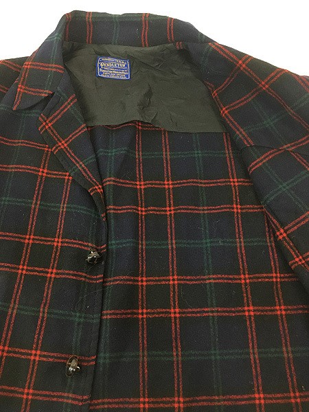 Pendleton 60s Wool Tailored Jacket Black Tartan C… - image 6