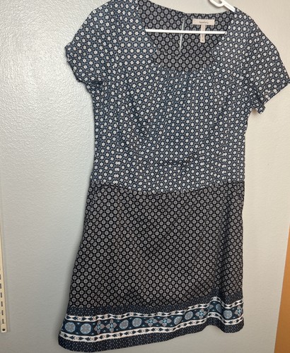 Pepperberry Blue Paisley Mixed Media Knee Length Dress, Women's Size 14
