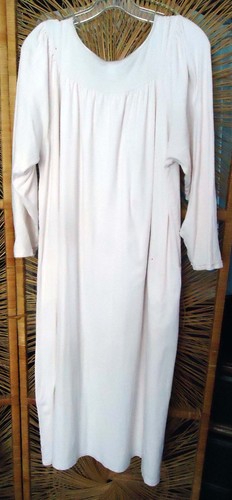 Calida Of Switzerland Long Nightgown Cotton Knit Size L Luxury Modest Comfort - Picture 6 of 9