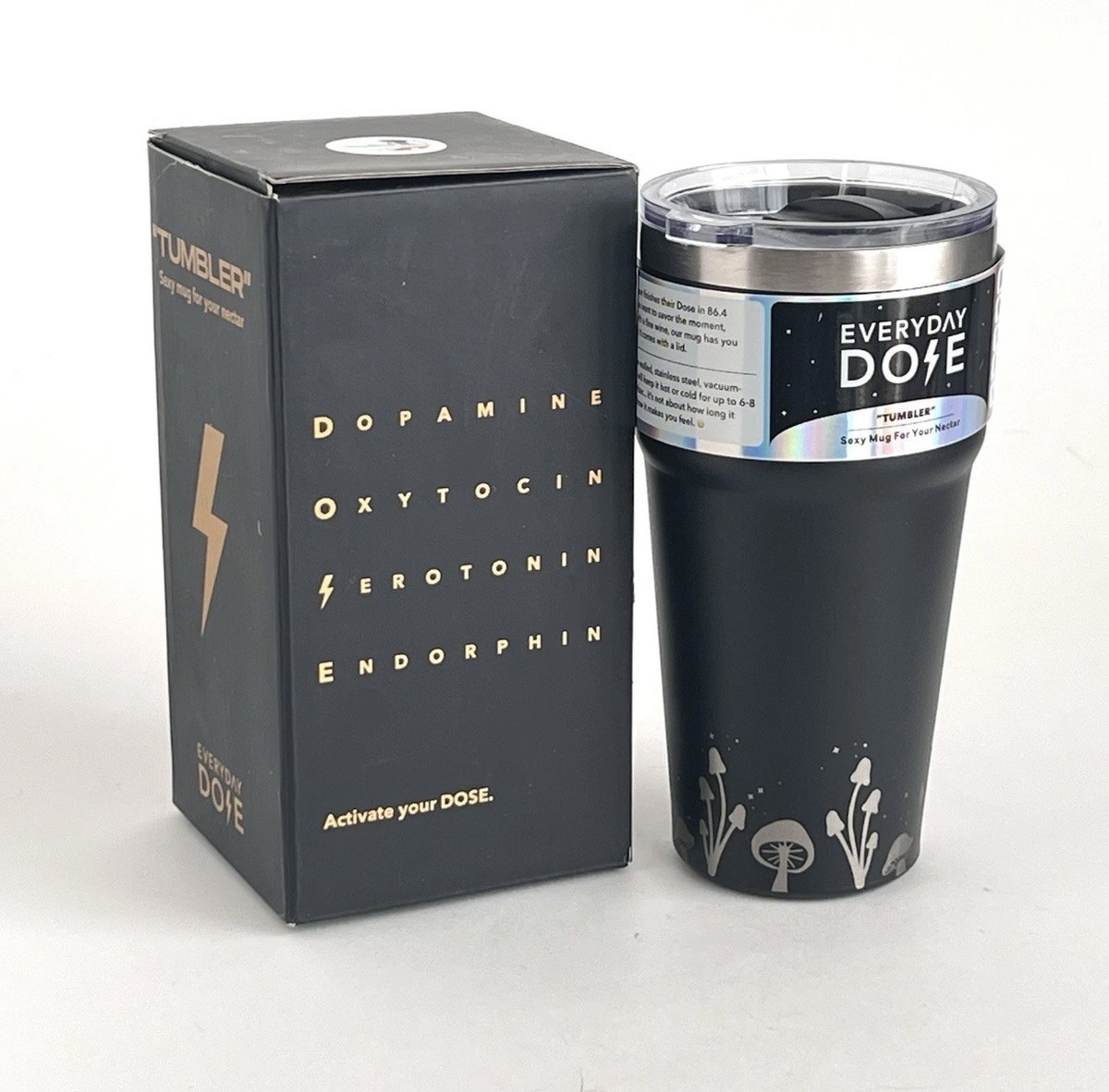 Everyday Dose Tumbler Mushroom Barista Coffee Container 16oz