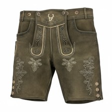 German Bavarian Oktoberfest Trachten Lederhosen Leather Mens Shorts Size 32