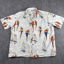 Pacific Legend Hawaiian Shirt Men's 3XL Macaw Cockatoo 100% Cotton Made in USA