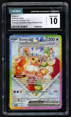 Pokémon 2025 Eevee ex Prismatic Evolutions SPC Black Star Promos #174 CGC 10