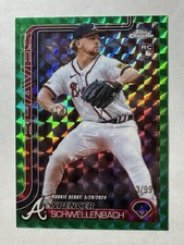 2025 Topps Chrome Update Spencer Schwellenbach Rookie Debut Green Geometric /99
