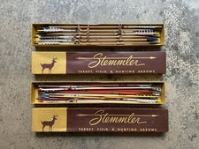 Rare VTG Group of 30+ Stemmler Target Field & Hunting Arrows In Boxes Broad Head