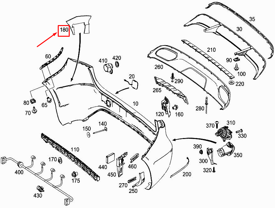 Amortisseur de coffre arrière pour MERCEDES-BENZ B W246 A2466820900